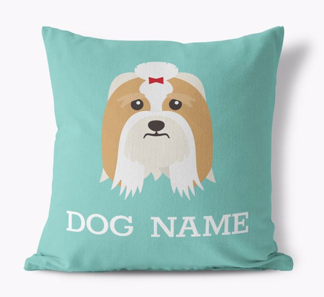 {dogsName}'s Icon: Personalised {breedFullName} Canvas Cushion